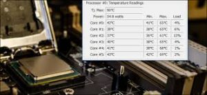تغییرات دمای CPU لپ تاپ